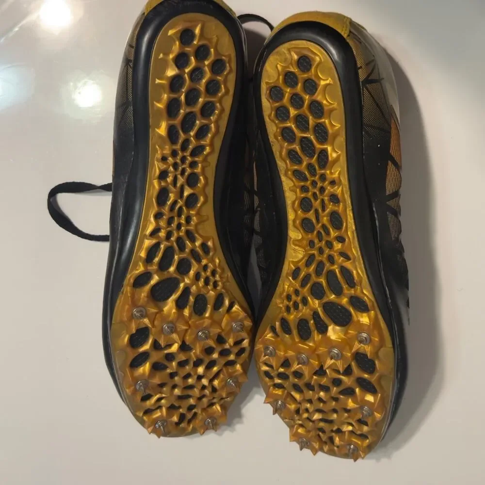 Thestron black & yellow track spikes, Size US 9.5 #athletics #running